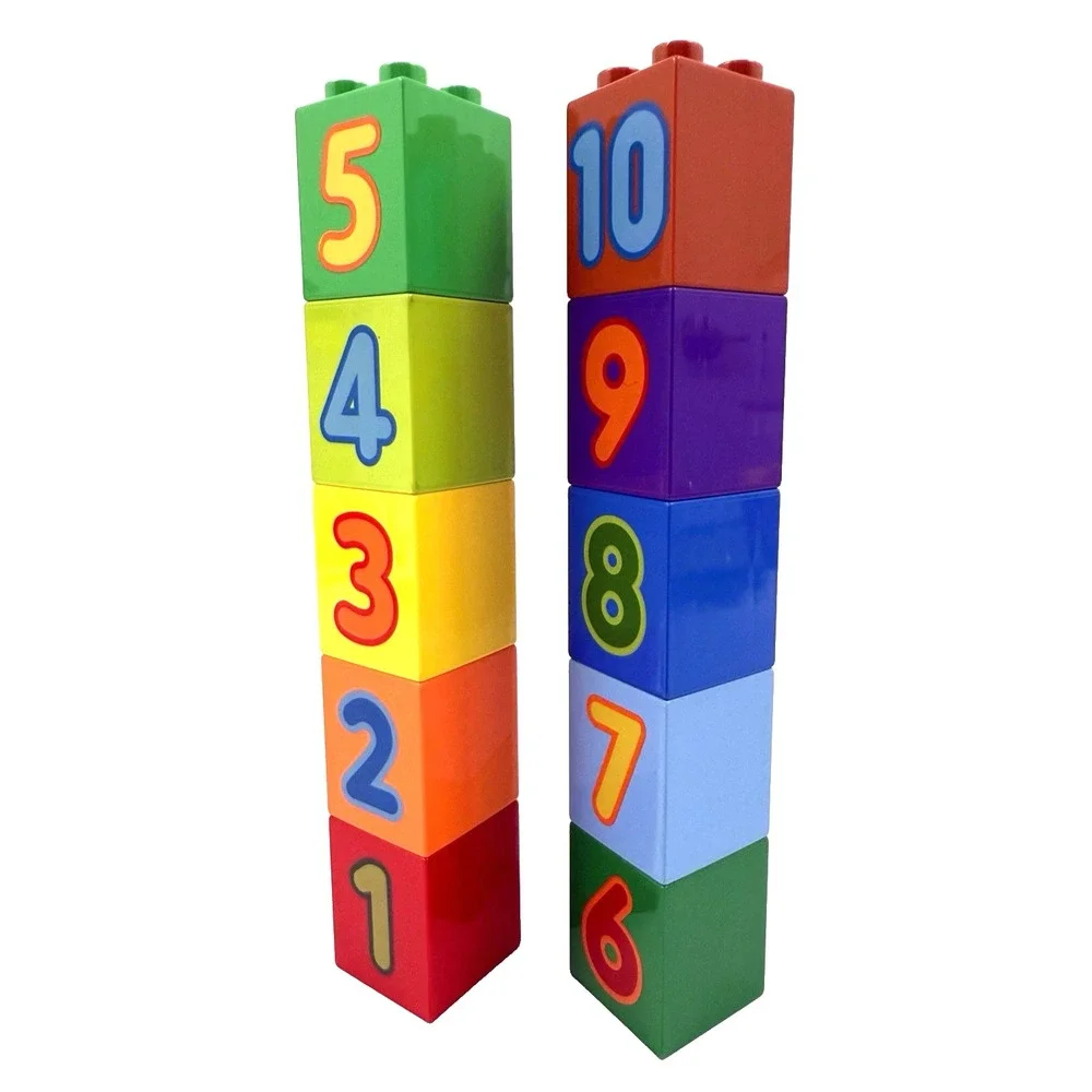Lego Duplo Numbers 1-10 Pattern Counting 2x2x2 Bricks Blocks Lot of 10